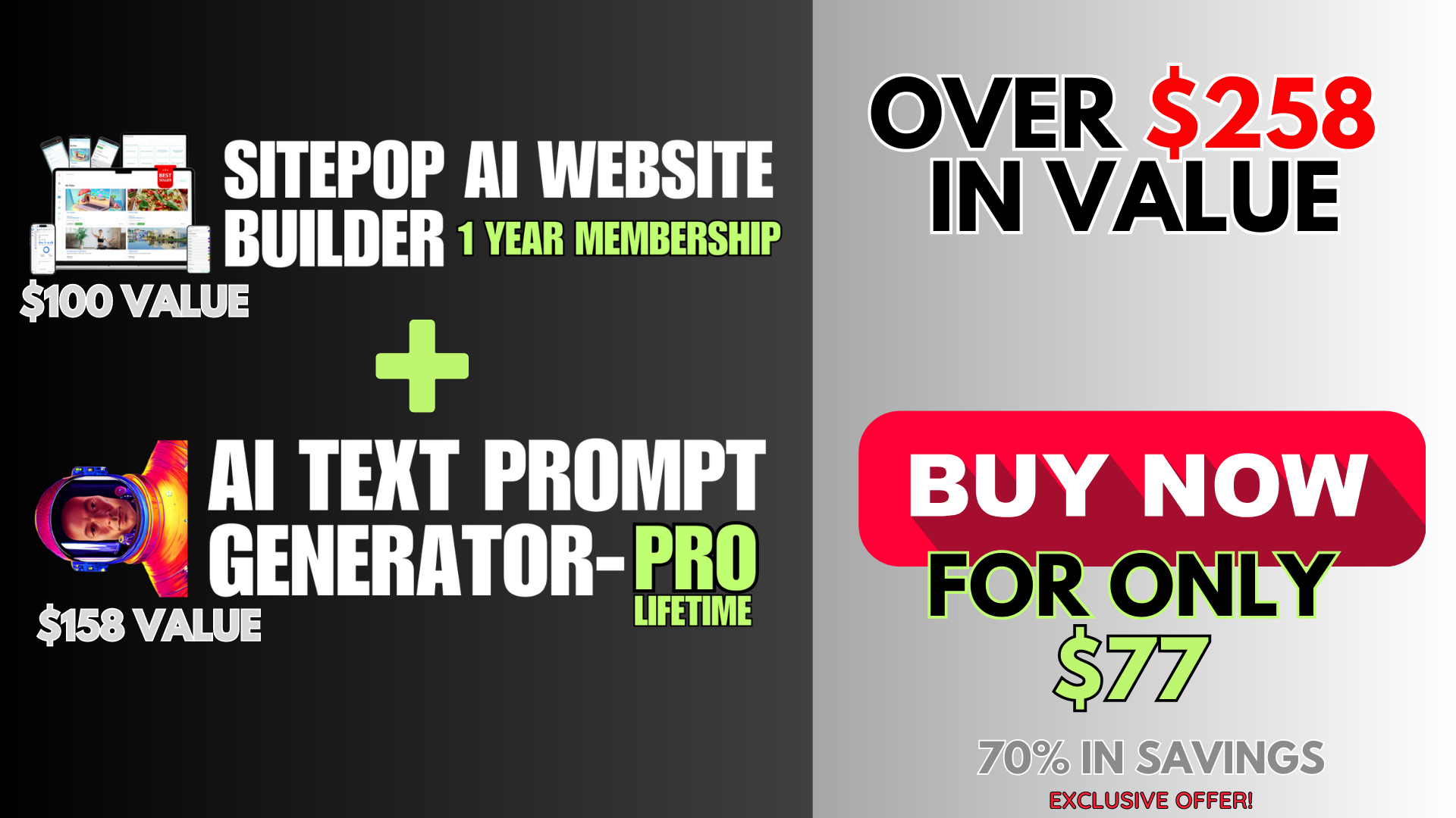 The SitePop and AI Text Prompt Generator Master Bundle